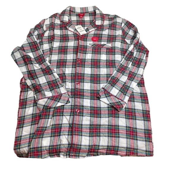 Macy’s Family PJs Men's Big & Tall Knit Pajama Top Stewart Plaid 1XB New - Picture 2 of 5